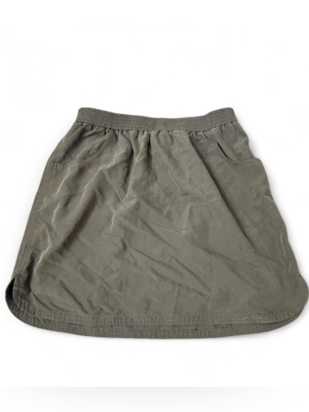 silence + noise Olive Green Mini Skirt with Elastic Waist